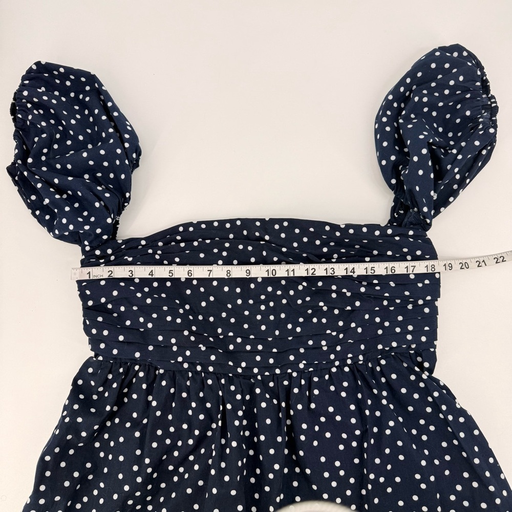 Abercrombie & Fitch Off Shoulder Polka Dot Mini Skort Dress XL Retro Summer - Picture 3 of 8